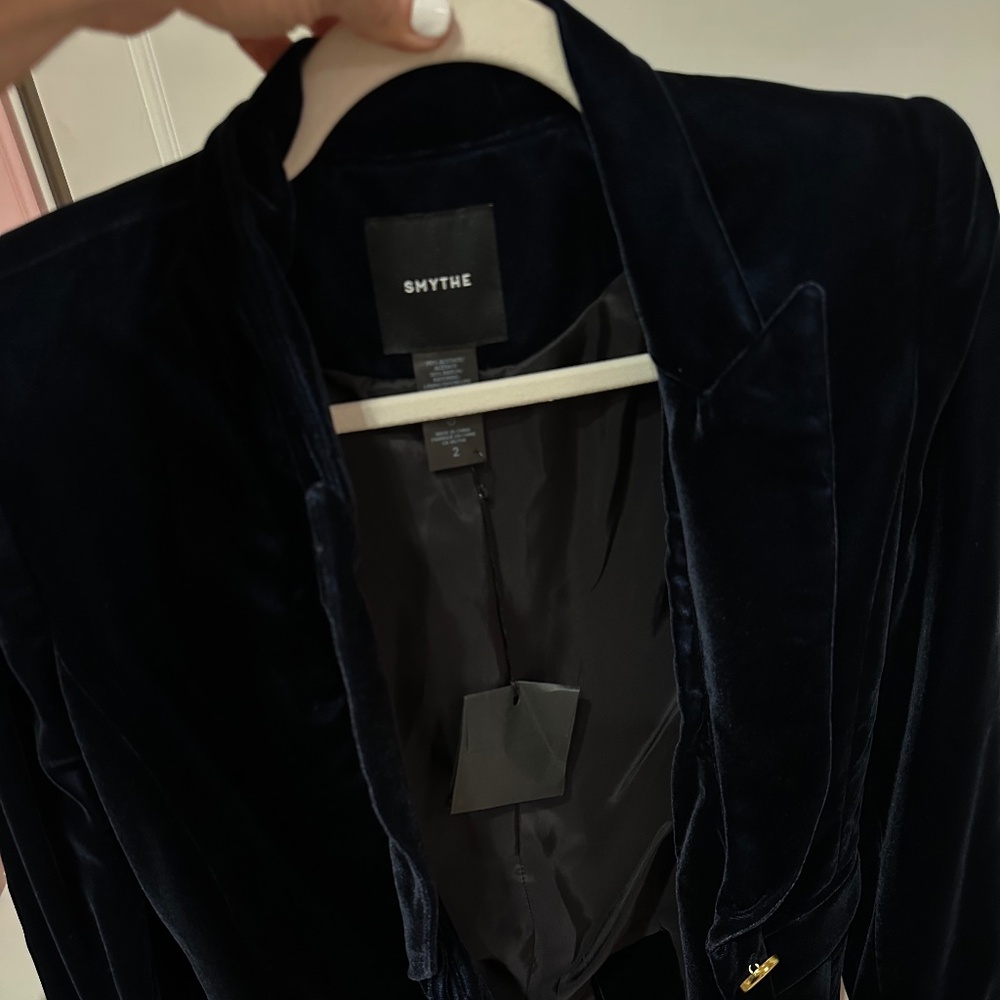 Smythe navy blue velvet blazer